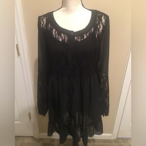 Venus Black lace Babydoll Top NWOT!!